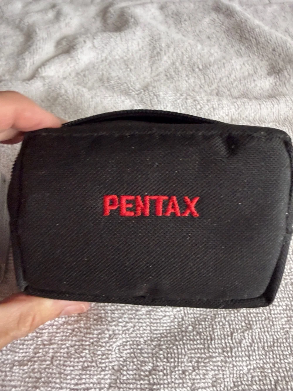 Pentax Silver Compact Point-and-Shoot Digital Camera with case